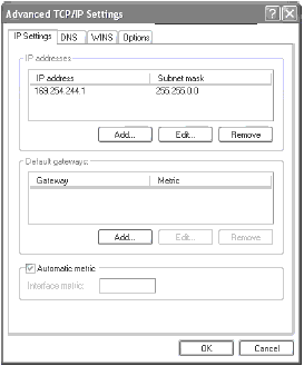 Установка множественной адресации в Windows XP Professional